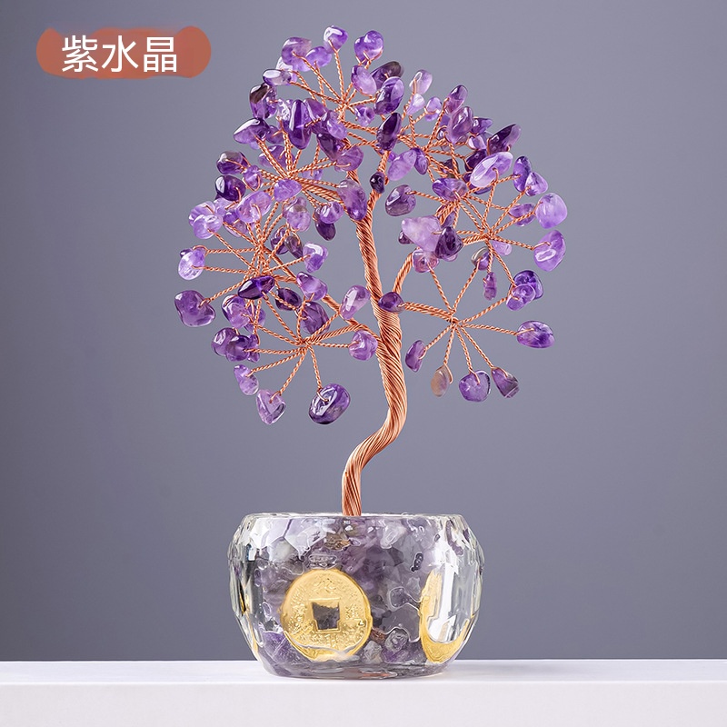 水晶招財發財樹