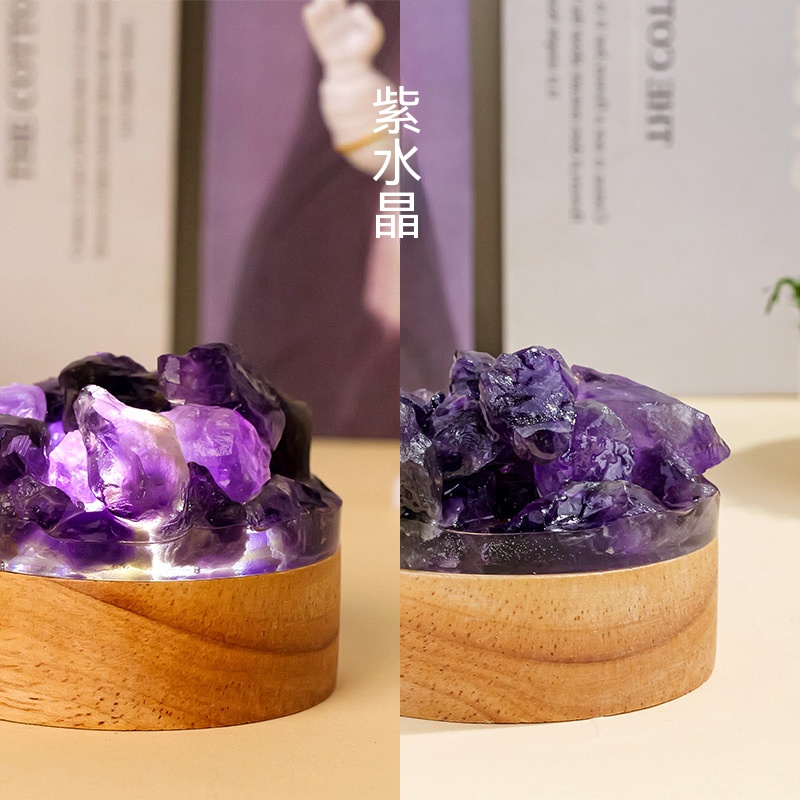 天然水晶簇小夜燈