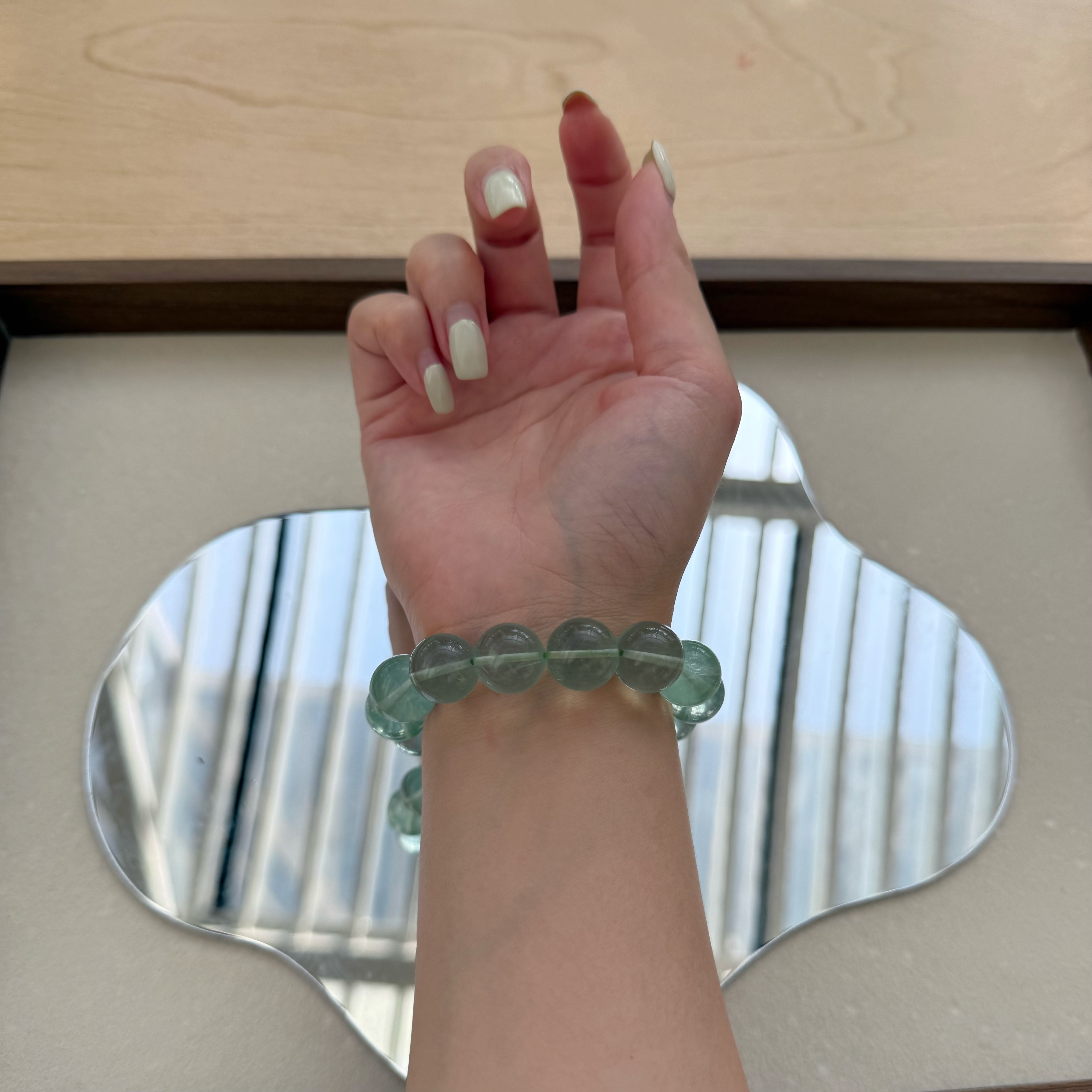 冰透綠水晶手珠