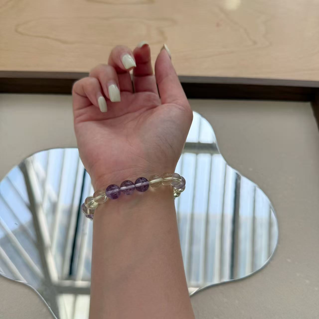 紫水晶搭黃水晶手串