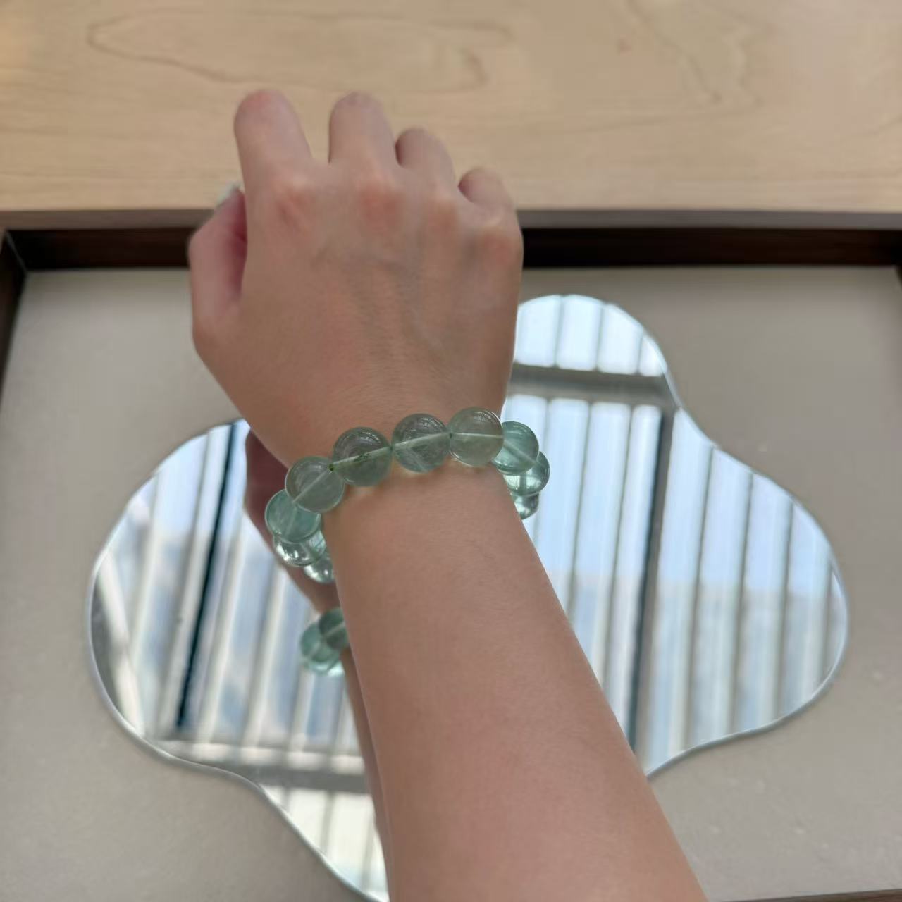 冰透綠水晶手珠