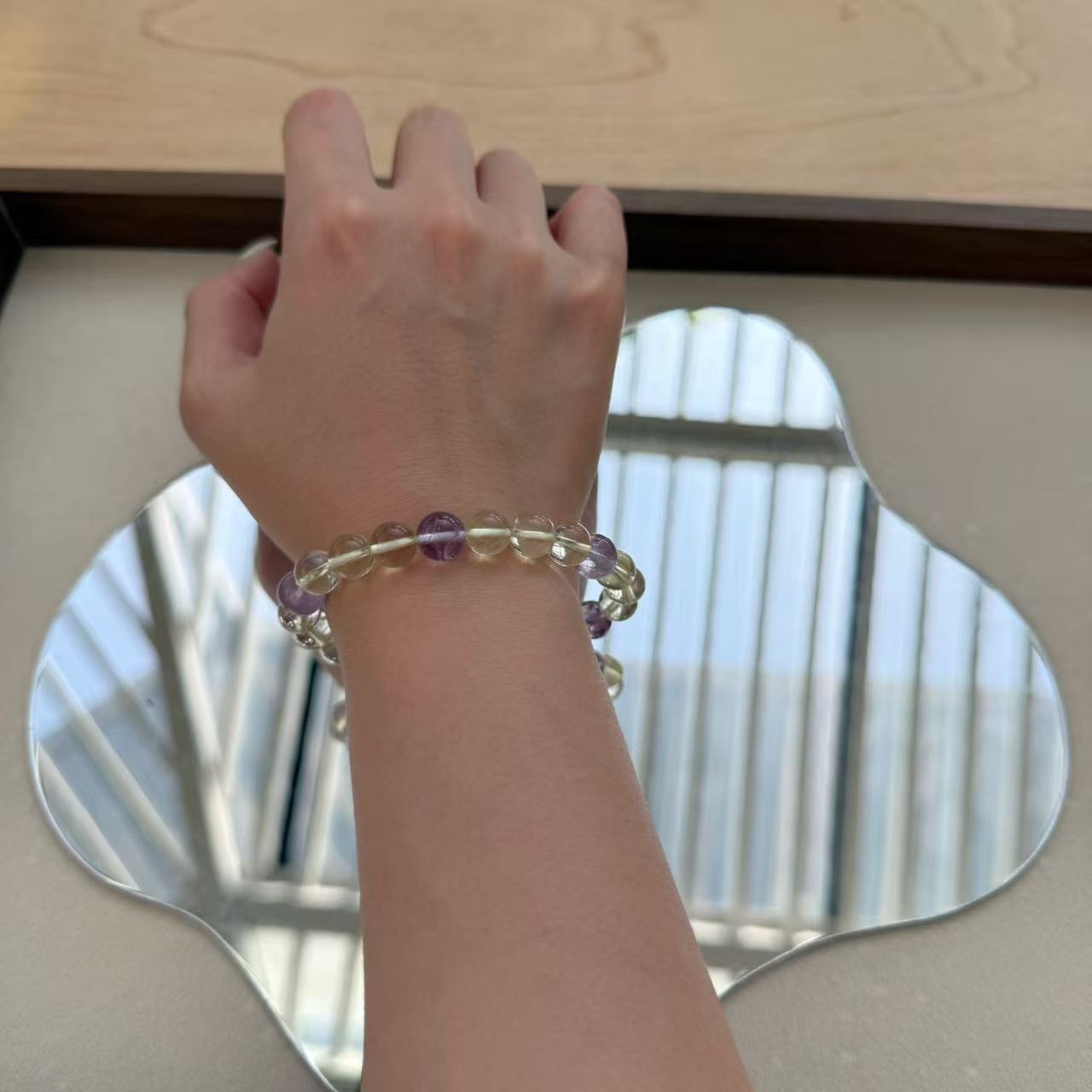 紫水晶搭黃水晶手串