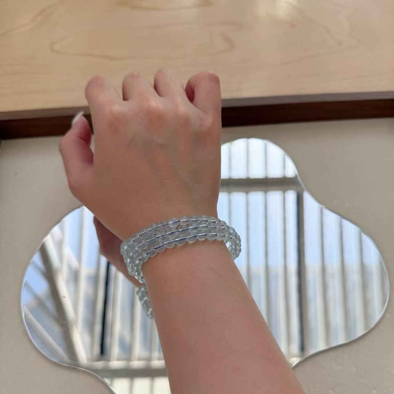 海藍寶叁圈手串