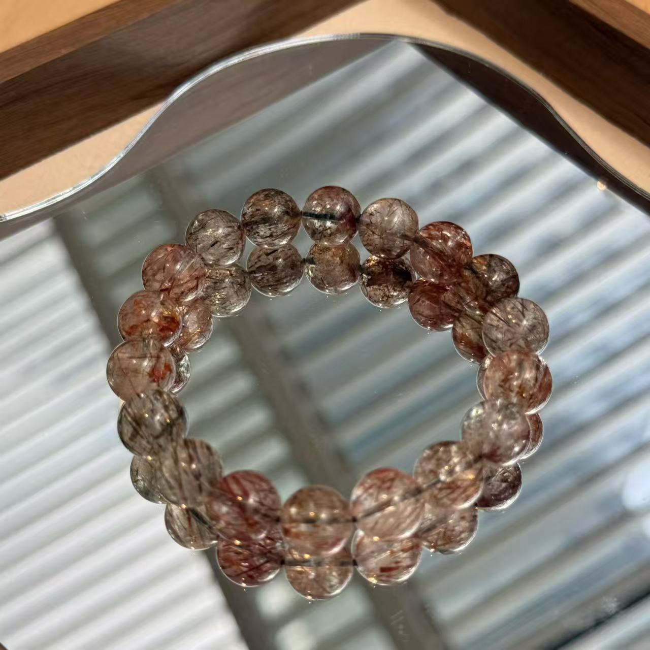 紅黑彩髮晶（超七礦髮晶）手珠