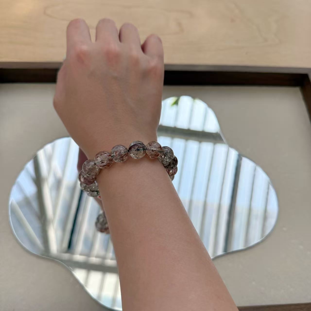 紅黑彩髮晶（超七礦髮晶）手珠