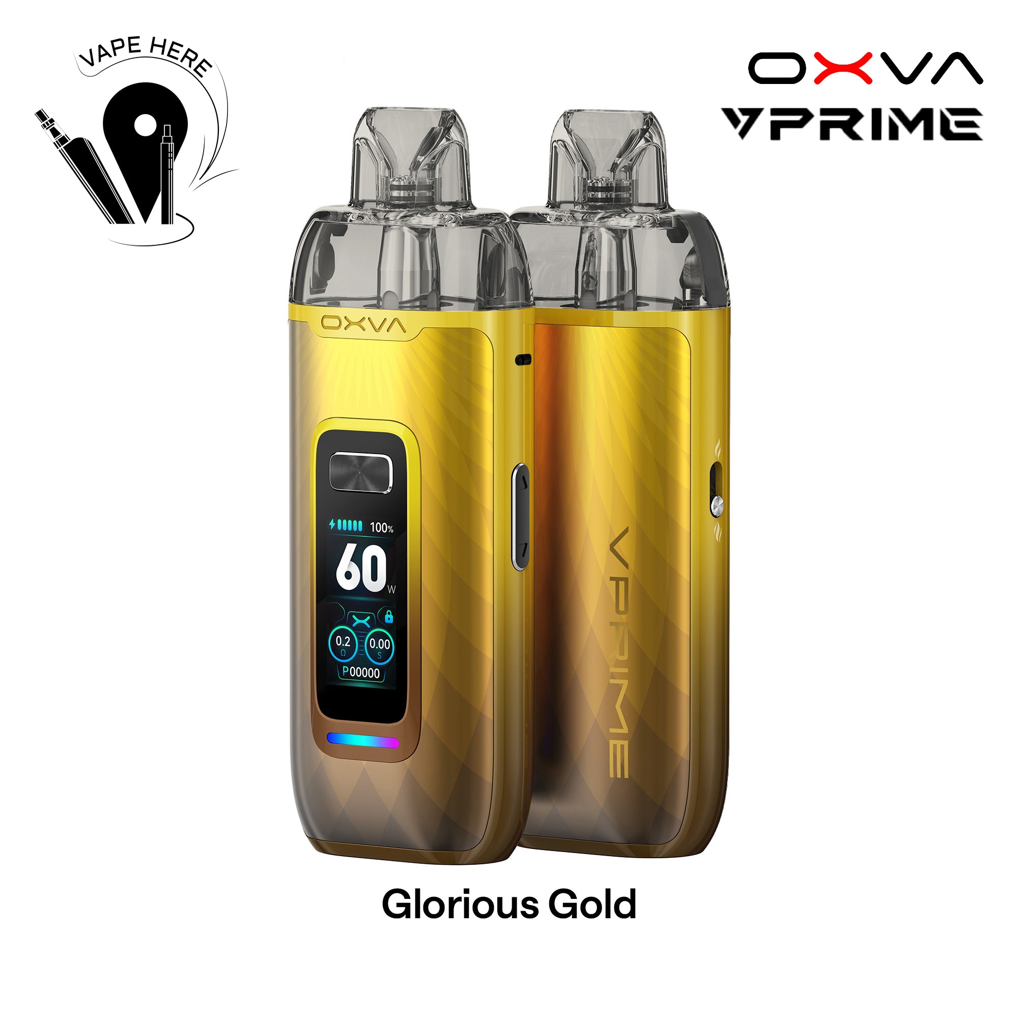 Oxva V Prime Vape Kit 60W 2600mAh Glorious Gold UAE Ruwais