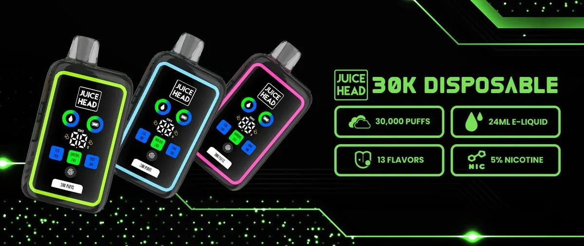 JUICE HEAD 30000 PUFFS DISPOSABLE VAPE 20mg with Screen Display UAE Sharjah
