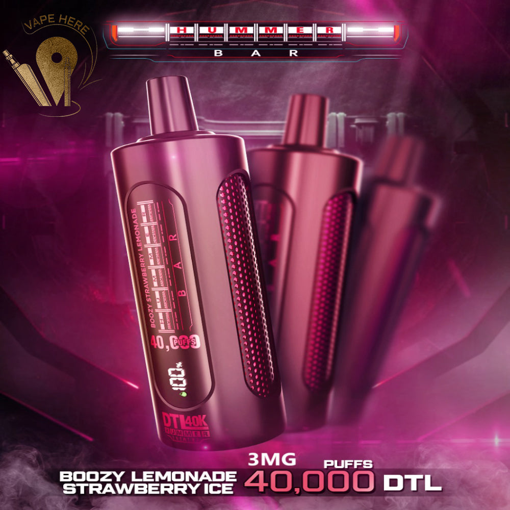 Hummer Bar 40000 Puffs Shisha Disposable Vape Boozy Strawberry Lemonade Ice UAE Dubai