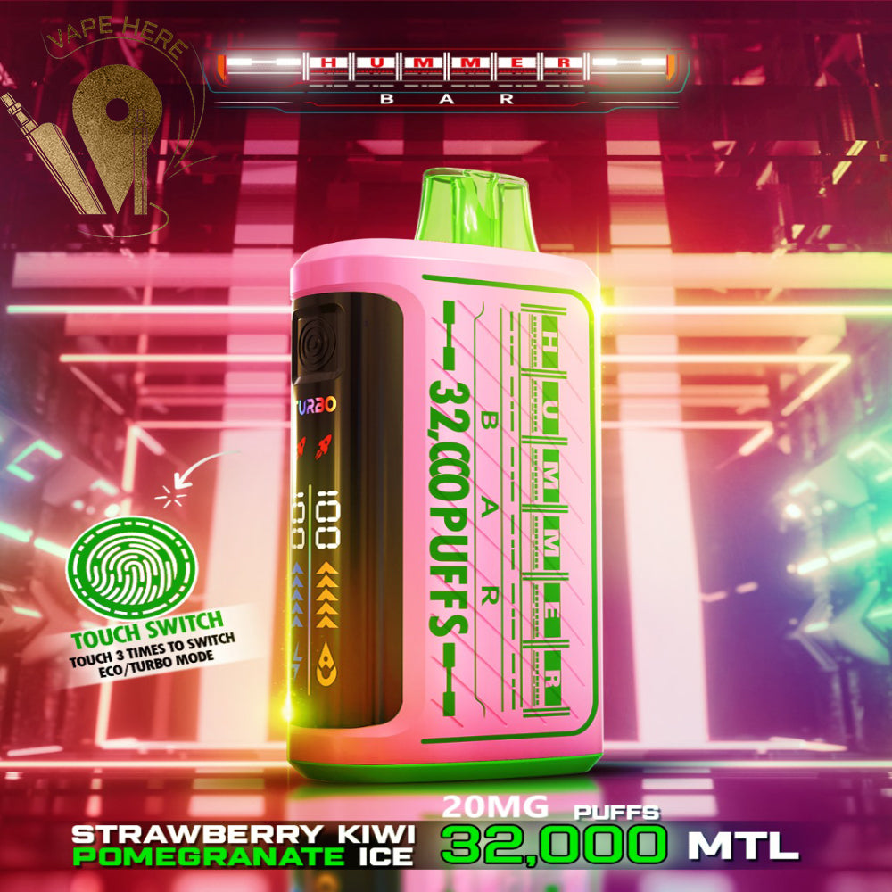 Hummer Bar 32000 Puffs Disposable Vape Touch Switch Strawberry Kiwi Pomegranate  Ice UAE Al Sharjah