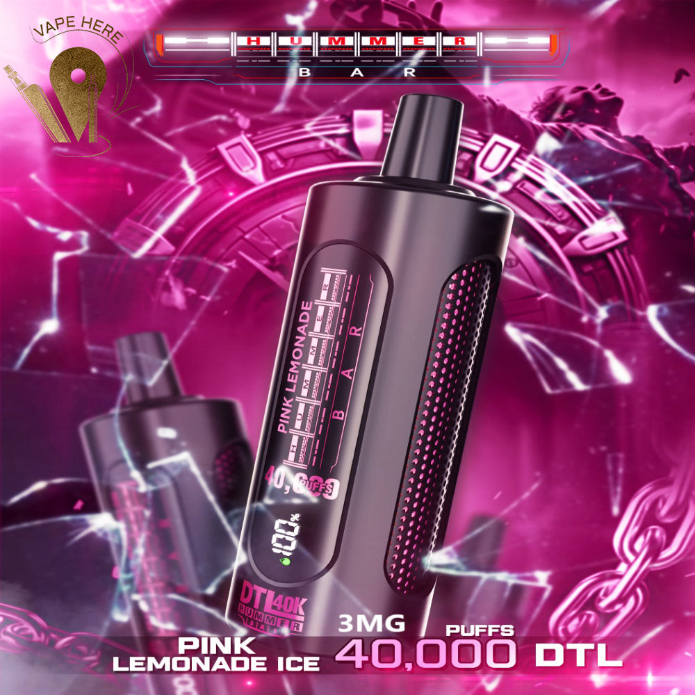 Hummer Bar 40000 Puffs Shisha Disposable Vape Pink Lemonade Ice UAE Om Al Quwain