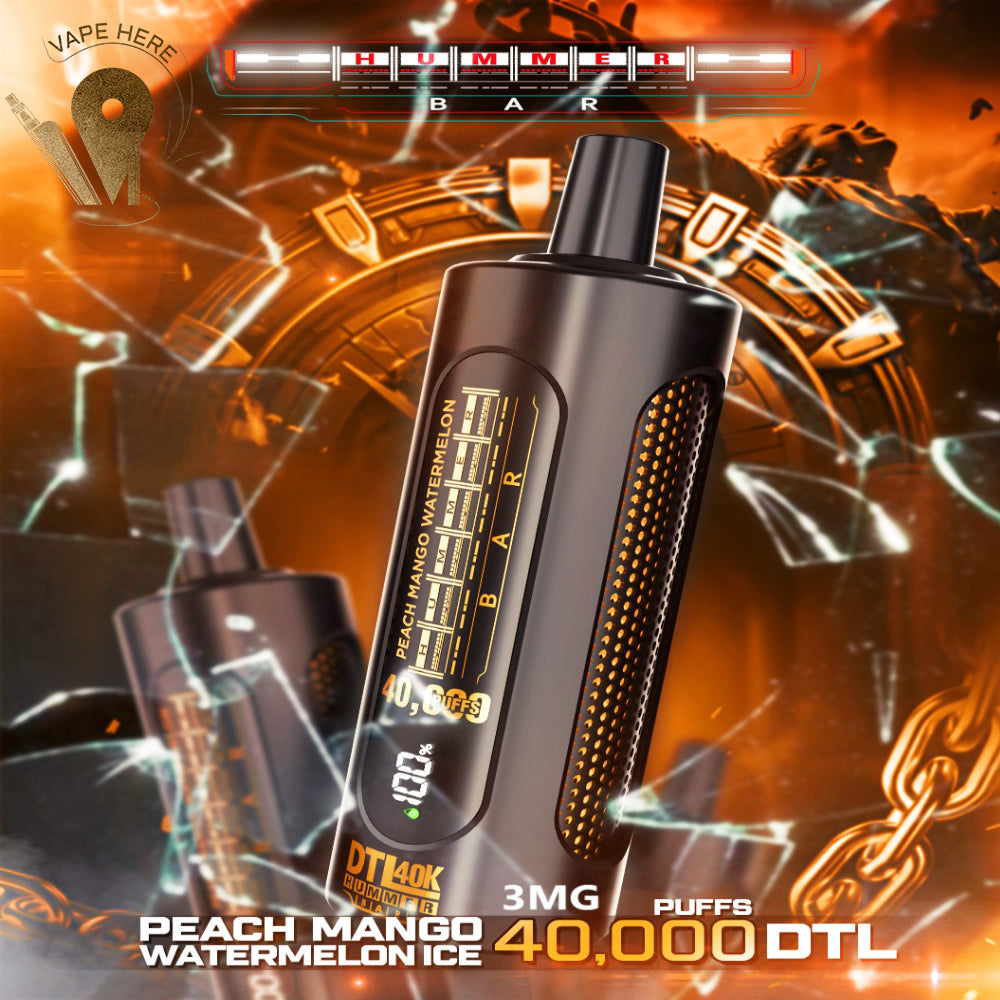 Hummer Bar 40000 Puffs Shisha Disposable Vape Peach Mango Watermelon Ice Al Sharjah