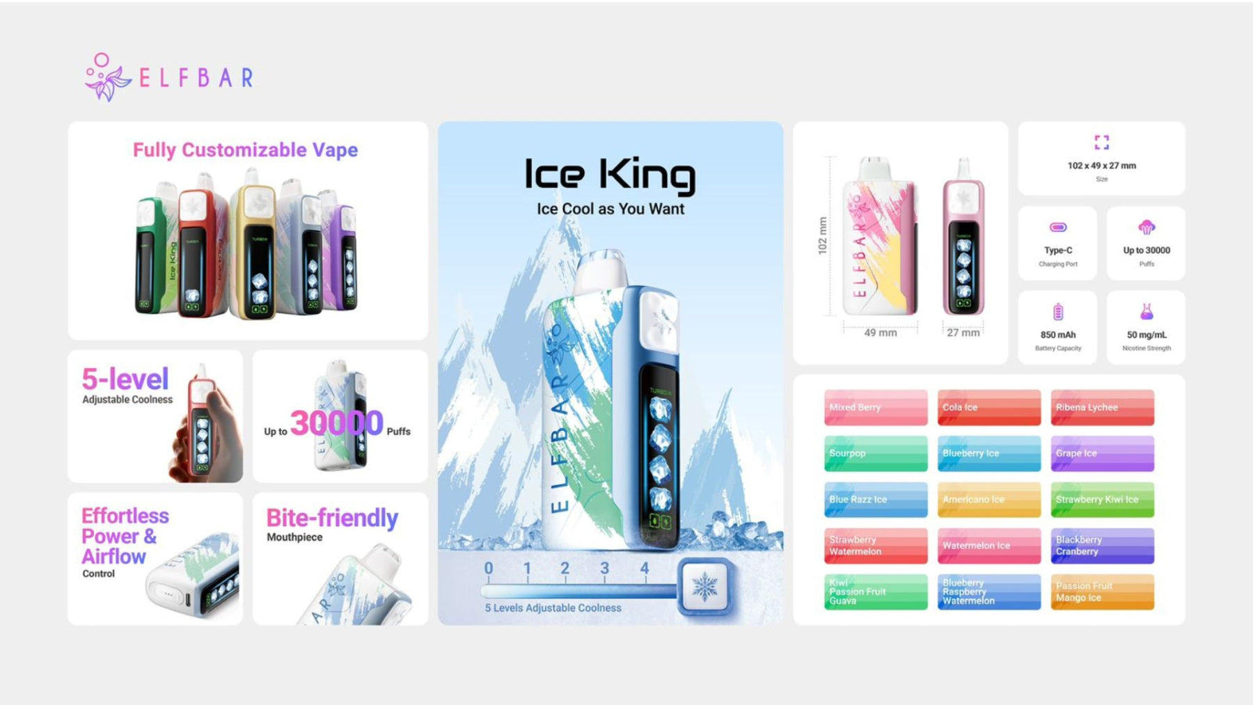 ELF BAR Ice King  Disposable Vape UAE Abu Dhabi & Dubai