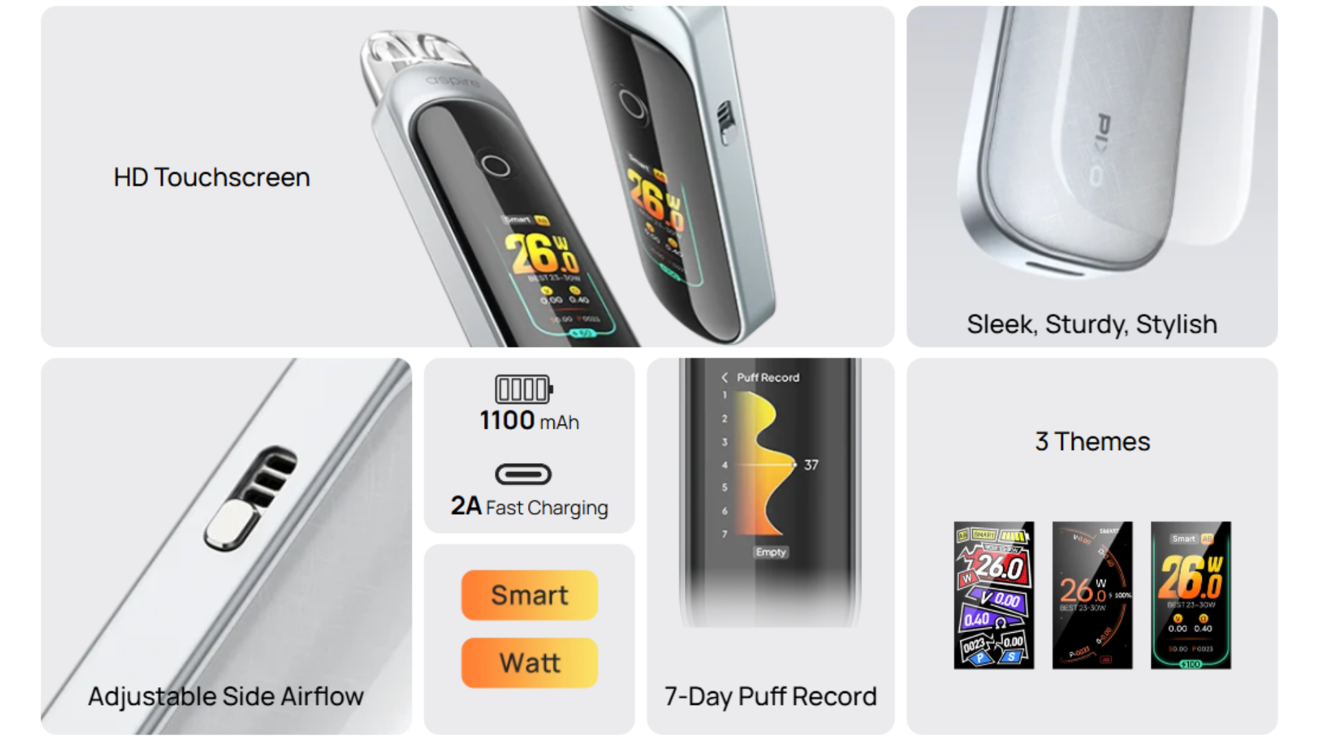 Aspire Pixo Pod Vape Kit 1100mAh UAE Dubai