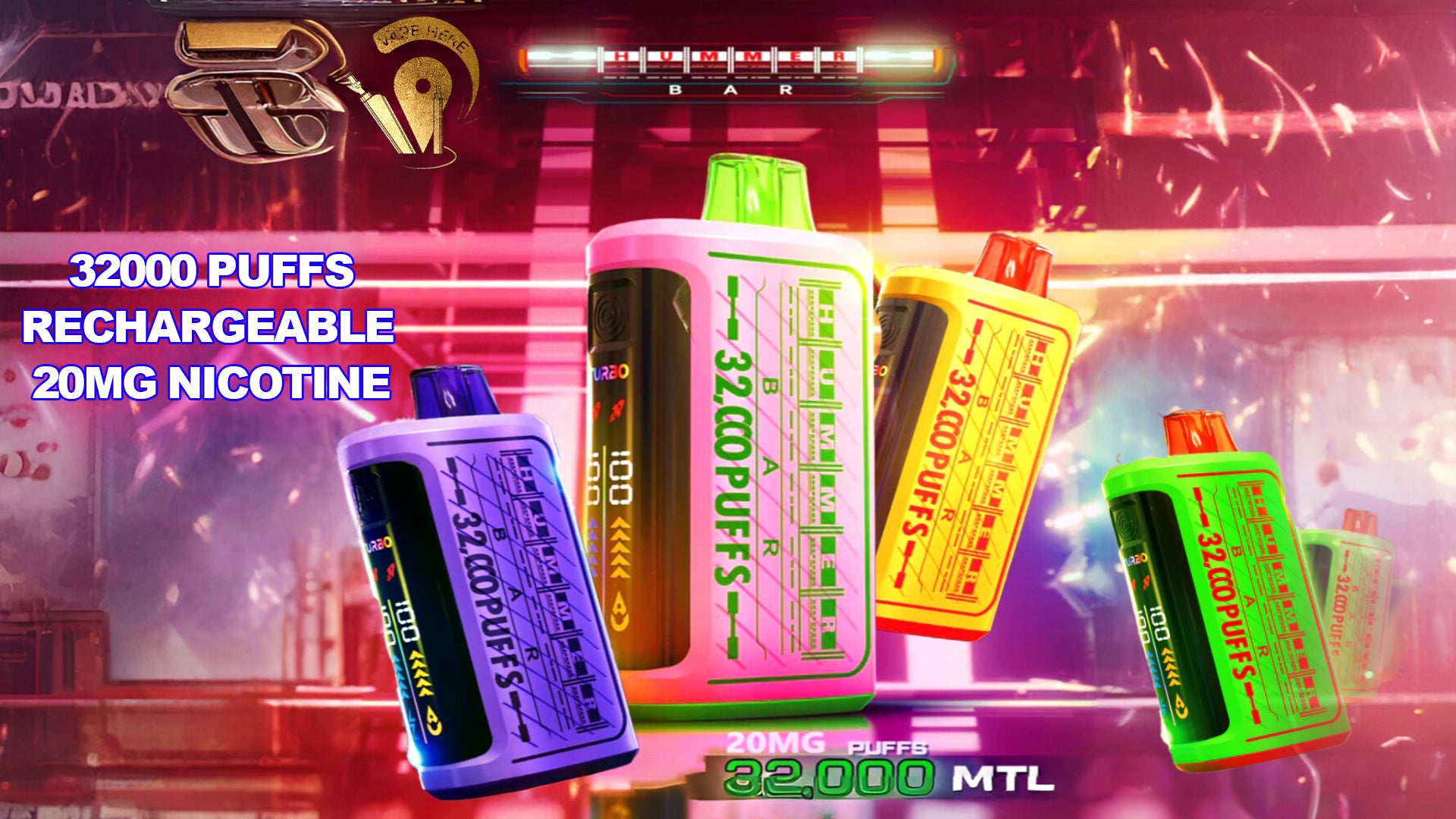 Hummer Bar 32000 Puffs Disposable Vape Touch Switch UAE Abu Dhabi