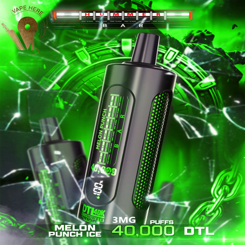 Hummer Bar 40000 Puffs Shisha Disposable Vape Melon Punch Ice UAE Abu Dhabi