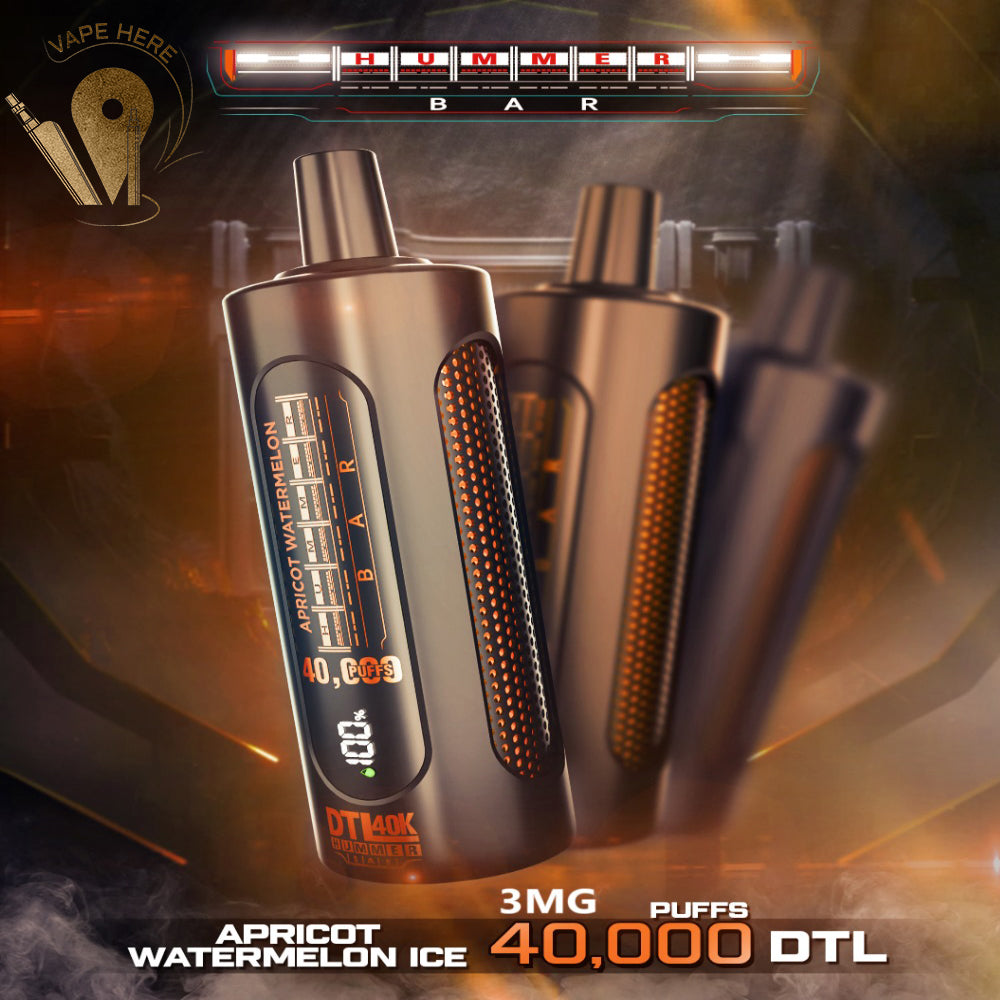 Hummer Bar 40000 Puffs Shisha Disposable Vape Apricot Watermelon Ice UAE Ras Al Khaimah