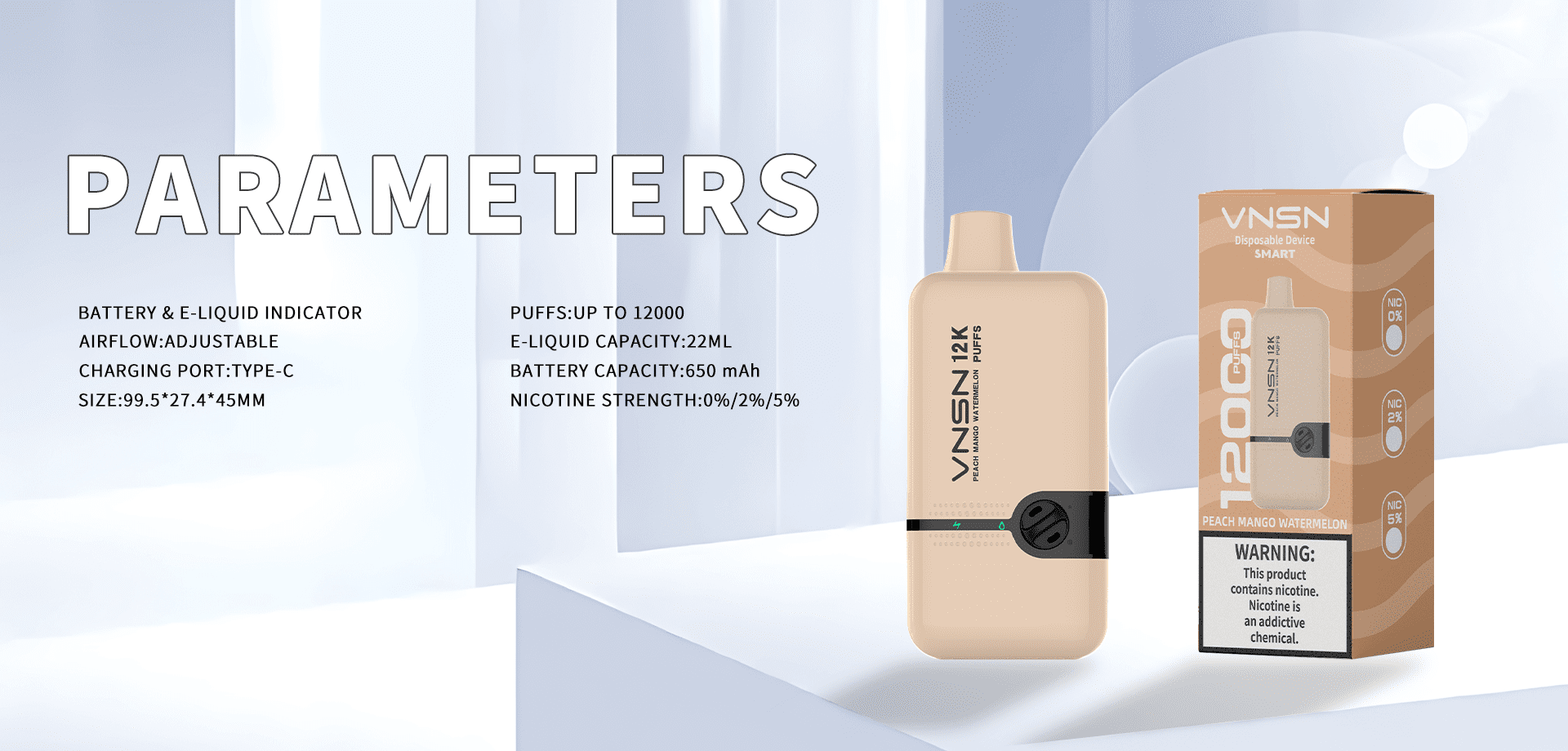 VNSN SMART 12000 PUFFS Specification