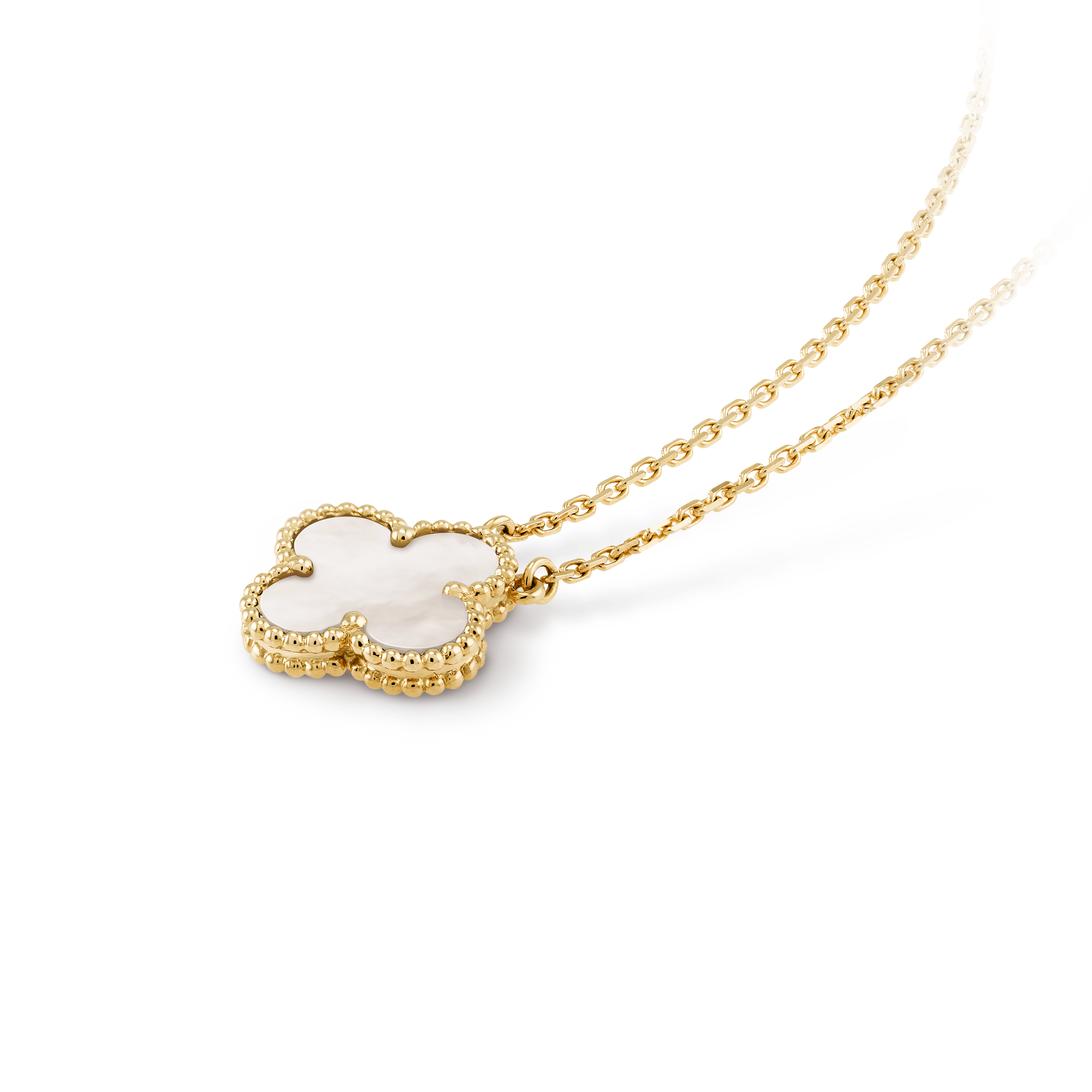 ヴィンテージ アルハンブラ ペンダント, イエローゴールド, マザー オブ パール: 1 石, Three Fourth, Jewelry Pendent