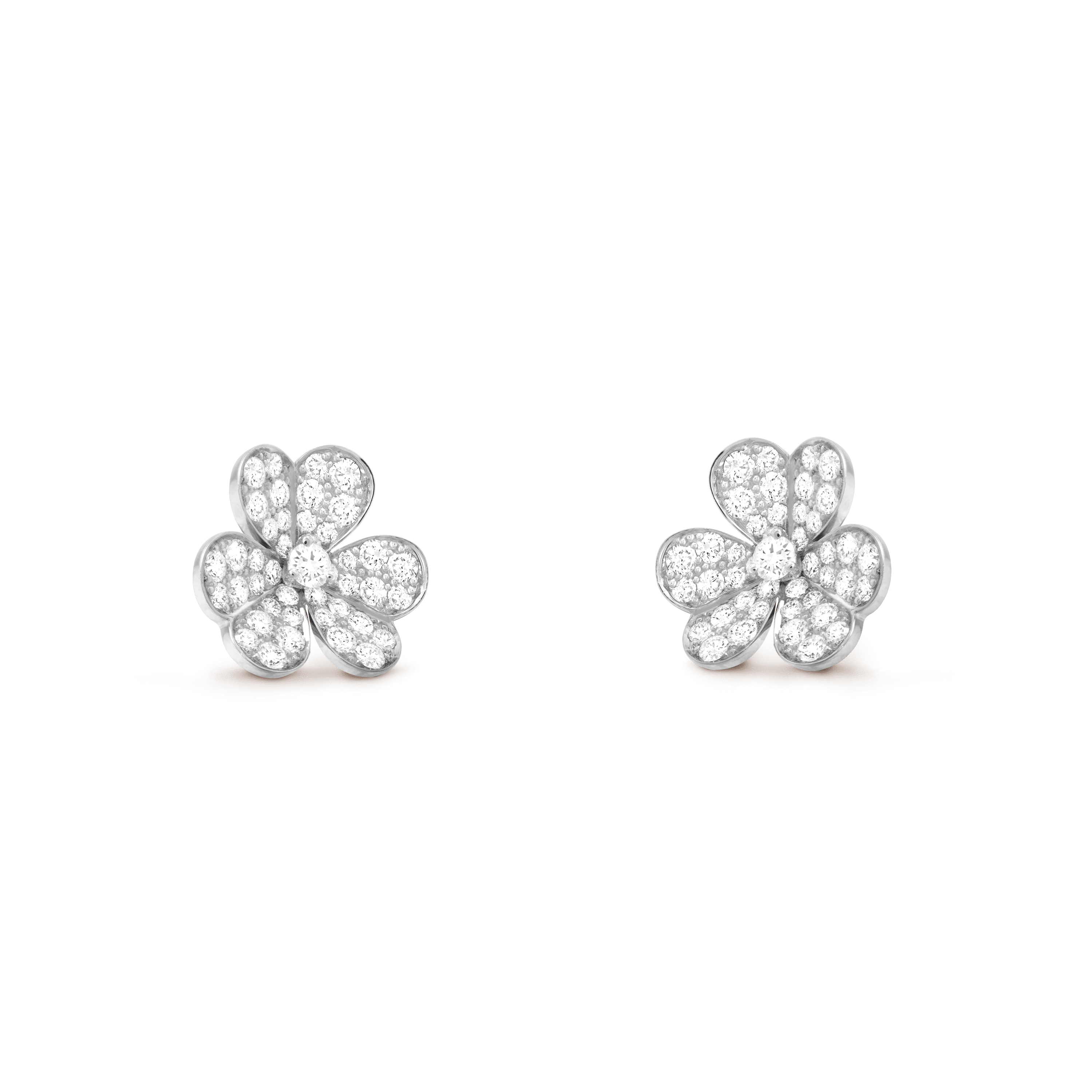フリヴォル イヤリング、スモールモデル, ホワイトゴールド, ダイヤモンド: 86 石, 1.61 カラット, Three Fourth, Jewelry Earrings