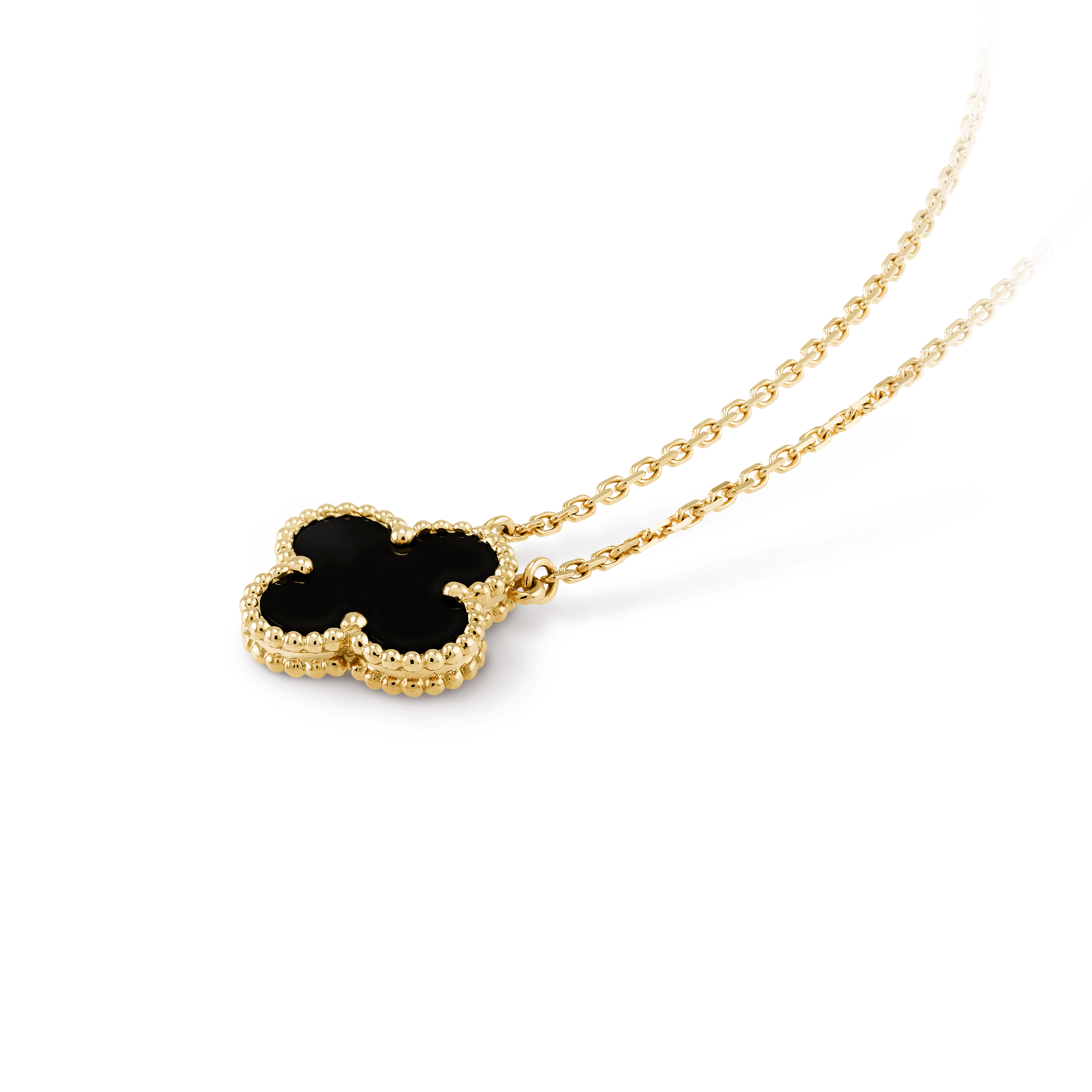 ヴィンテージ アルハンブラ ペンダント, イエローゴールド, オニキス: 1 石, Three Fourth, Jewelry Pendent