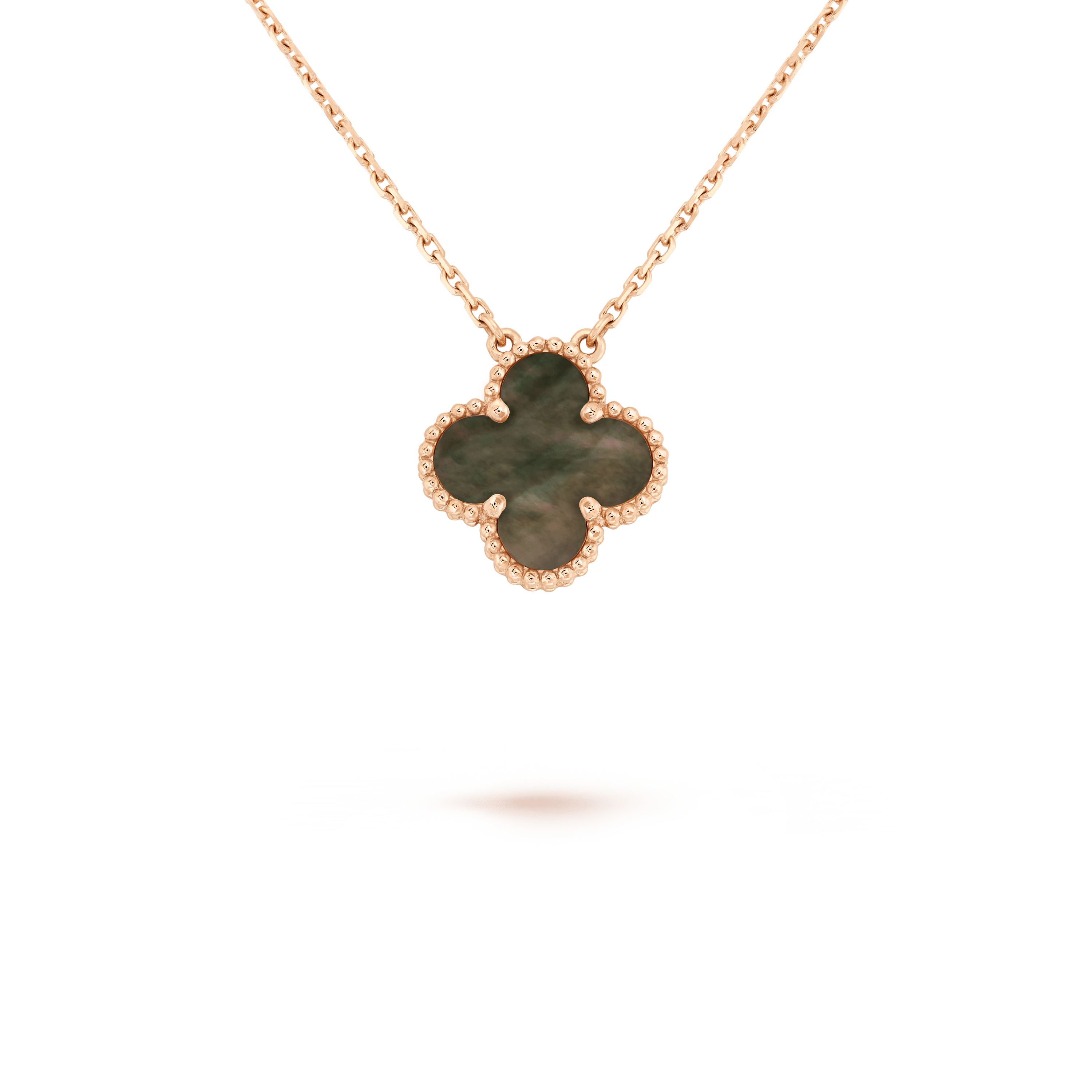 ヴィンテージ アルハンブラ ペンダント, ローズ ゴールド, マザー オブ パール: 1 石, Detail, Jewelry Pendent