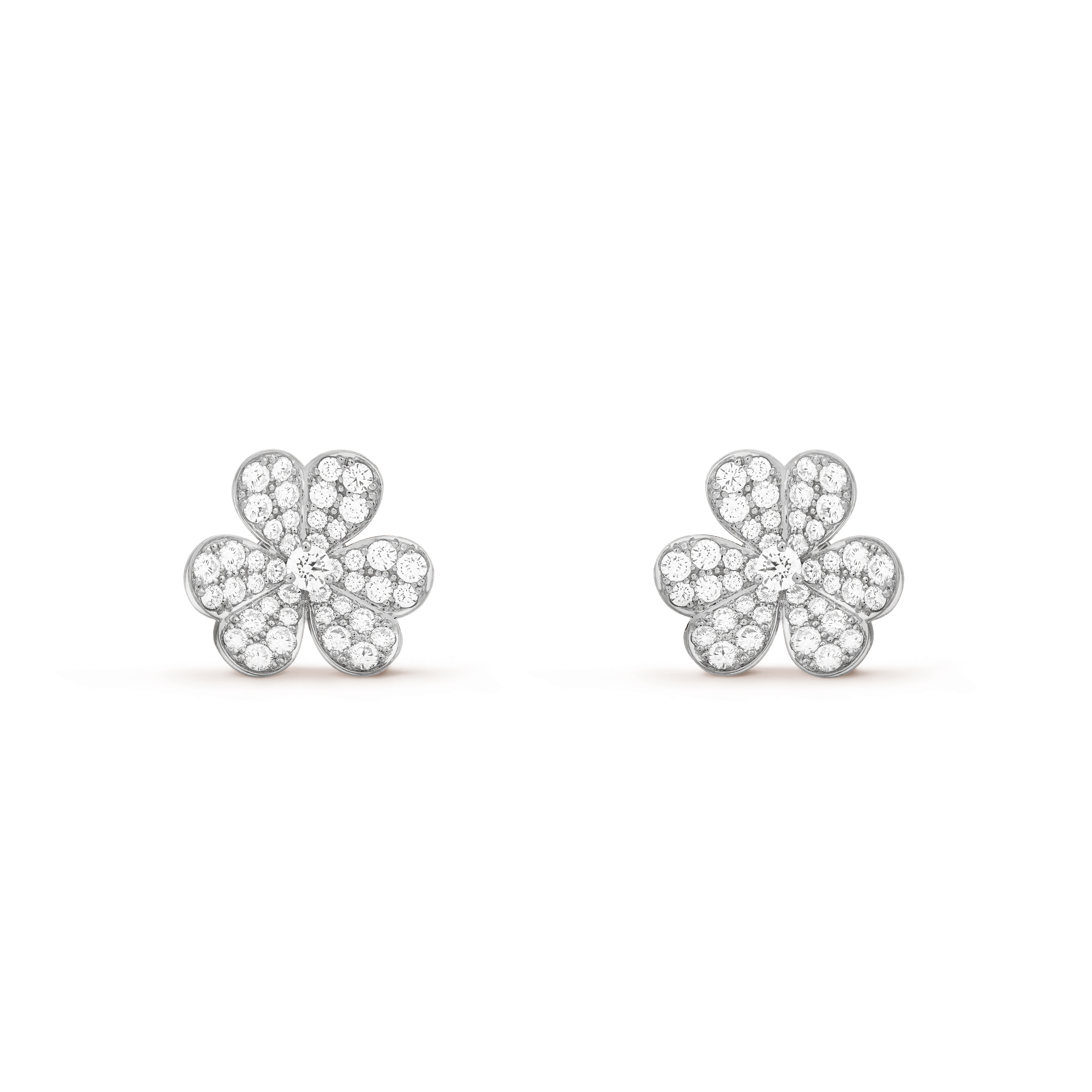 フリヴォル イヤリング、スモールモデル, ホワイトゴールド, ダイヤモンド: 86 石, 1.61 カラット, Front, Jewelry Earrings