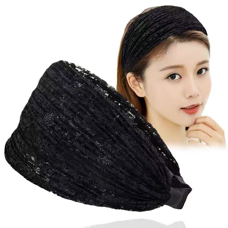 「法式蕾絲減齡寬髮帶