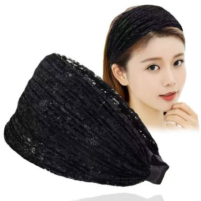 「法式蕾絲減齡寬髮帶