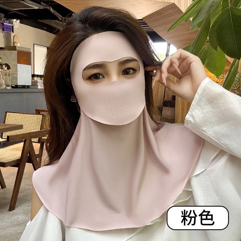 可喝水防曬面罩臉基尼夏季全臉防護脖子防紫外線遮陽一體冰絲口罩