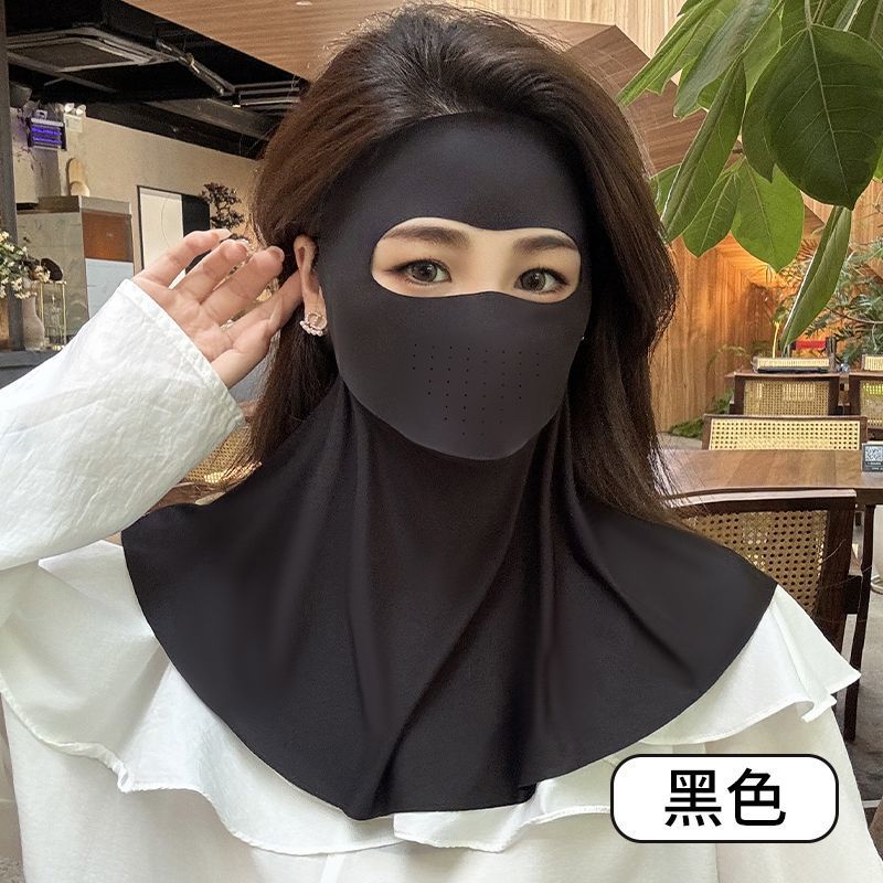 可喝水防曬面罩臉基尼夏季全臉防護脖子防紫外線遮陽一體冰絲口罩