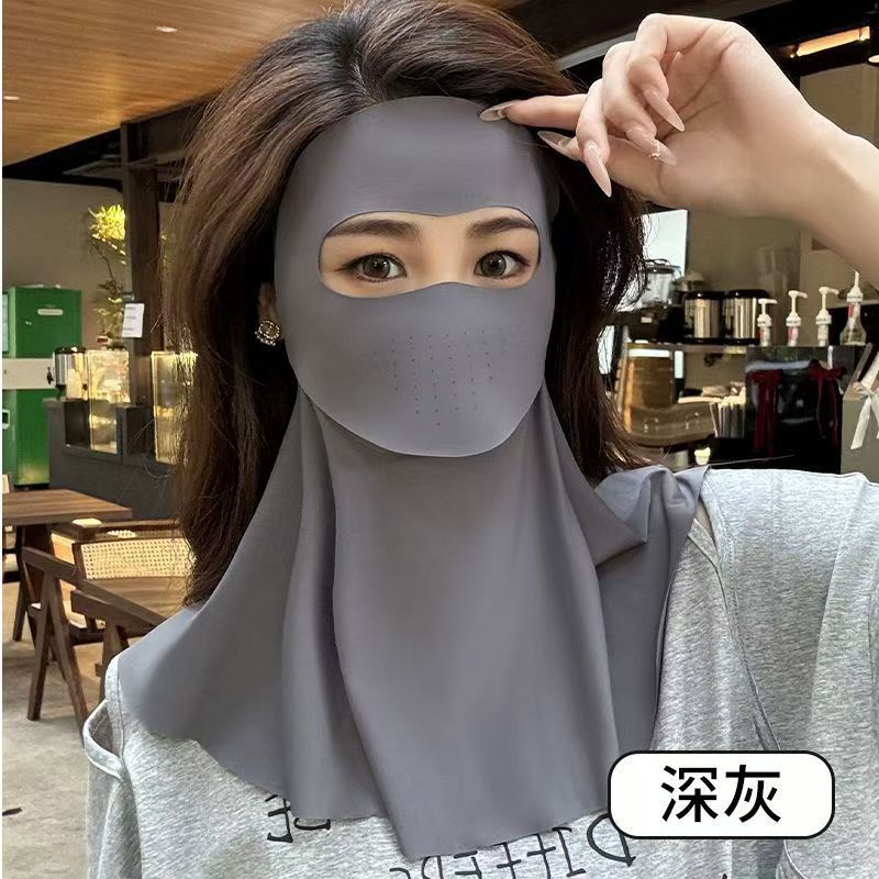 可喝水防曬面罩臉基尼夏季全臉防護脖子防紫外線遮陽一體冰絲口罩