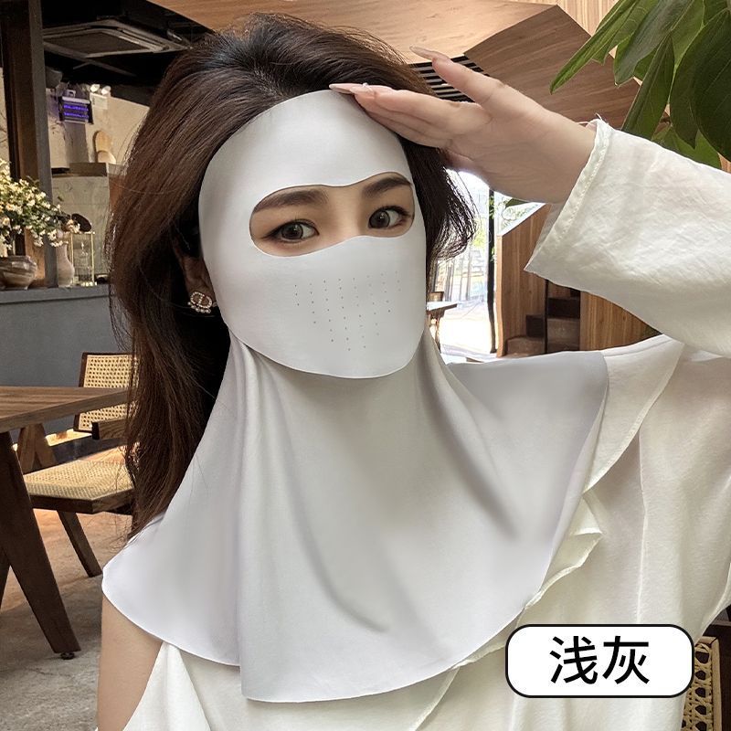 可喝水防曬面罩臉基尼夏季全臉防護脖子防紫外線遮陽一體冰絲口罩