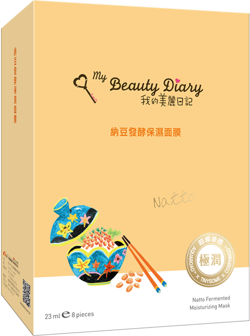 【我的美麗日記】自然鑰匙篇 納豆發酵保濕面膜 3組24片入｜納豆發酵精華・深層保濕・水潤彈嫩肌