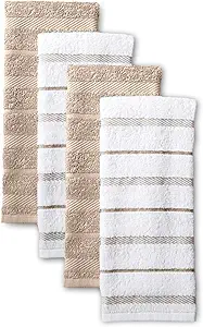KitchenAid Albany Kitchen Towel 4-Pack Set, Milkshake Tan/White, 16"x26" Visit the KitchenAid Store