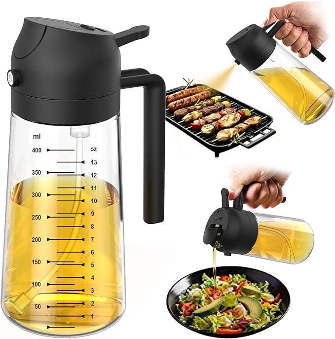 TrendPlain 16oz/470ml Glass Olive Oil Sprayer for Cooking