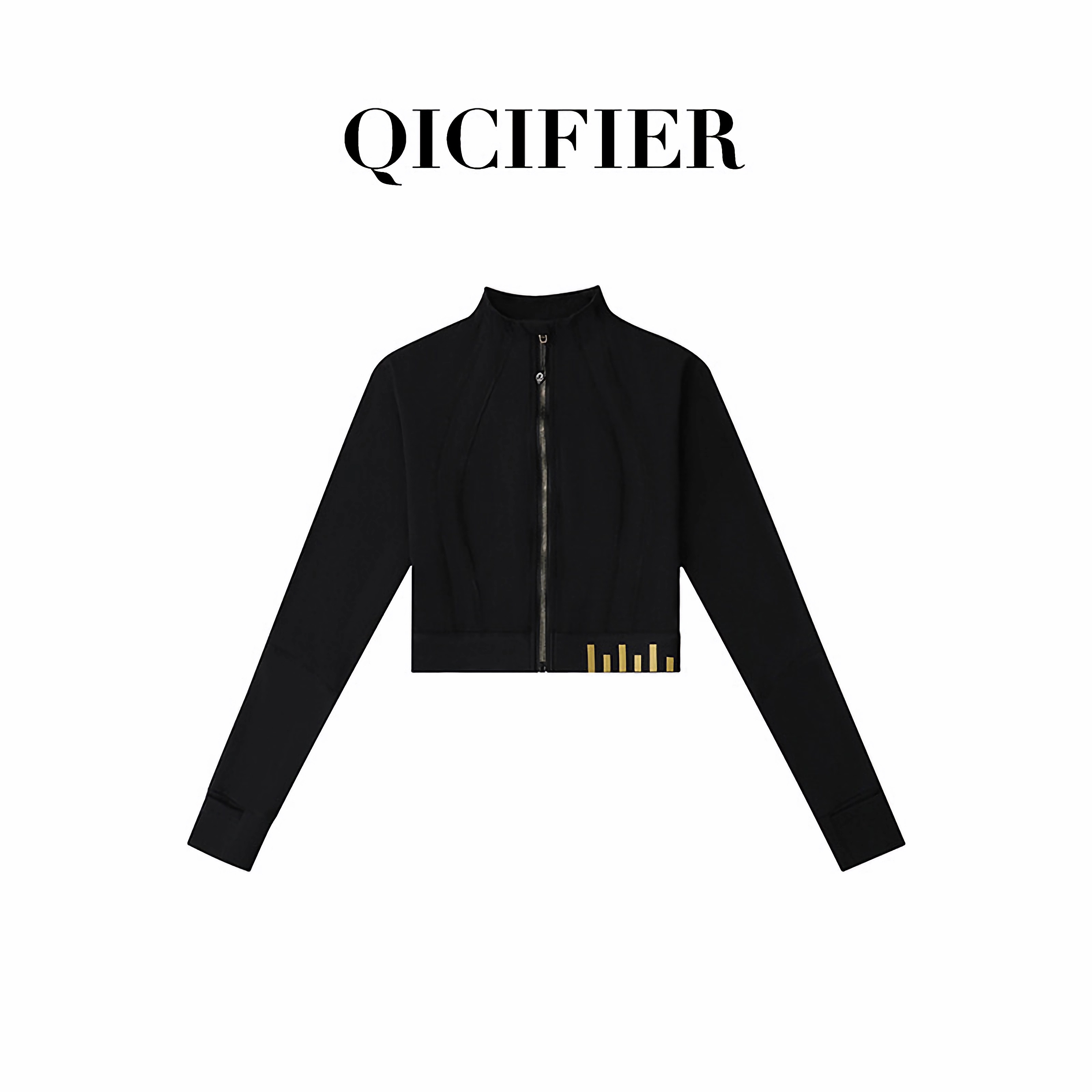 QCFE 短款撞色拉链运动外套 2795YF（2色可选） 商品图 2