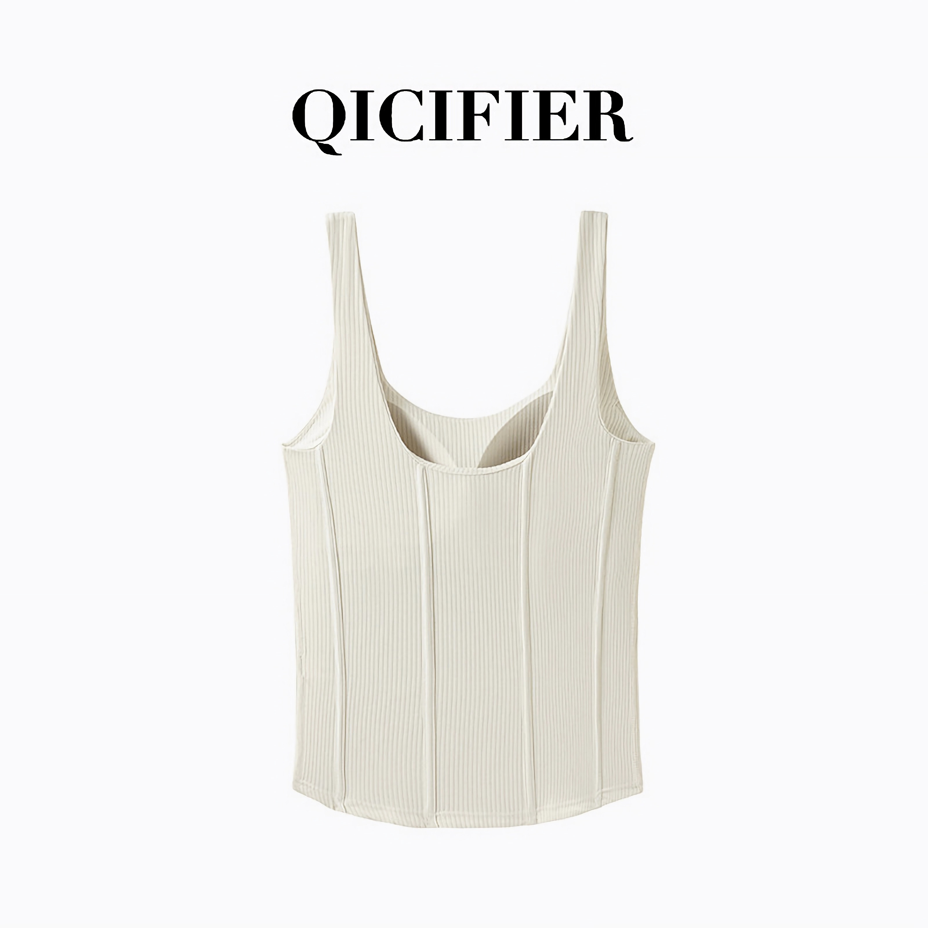QCFE 罗纹方领修身运动背心 T3097BX（3色可选） 商品图 11