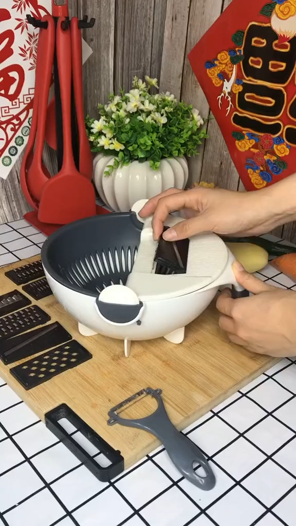 多功能切菜神器廚房切丝切片刨丝器可瀝水切菜器