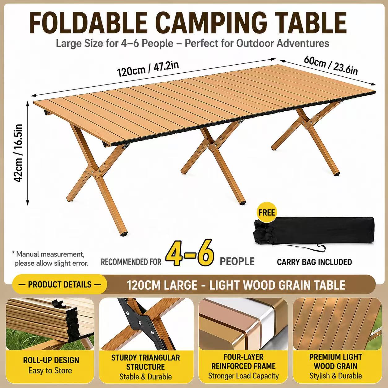 Outdoor folding table