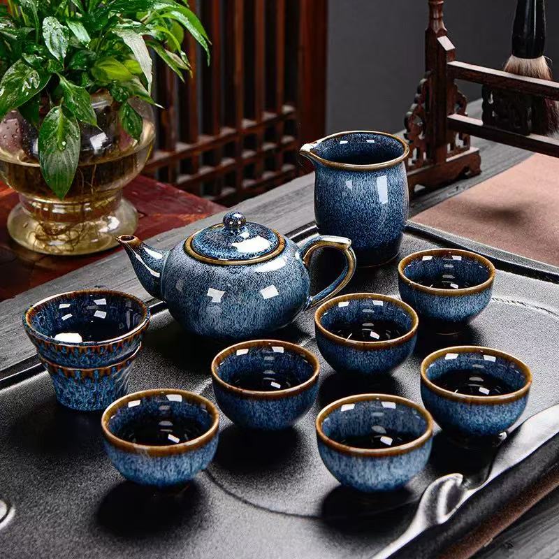 Jun porcelain tea cup set