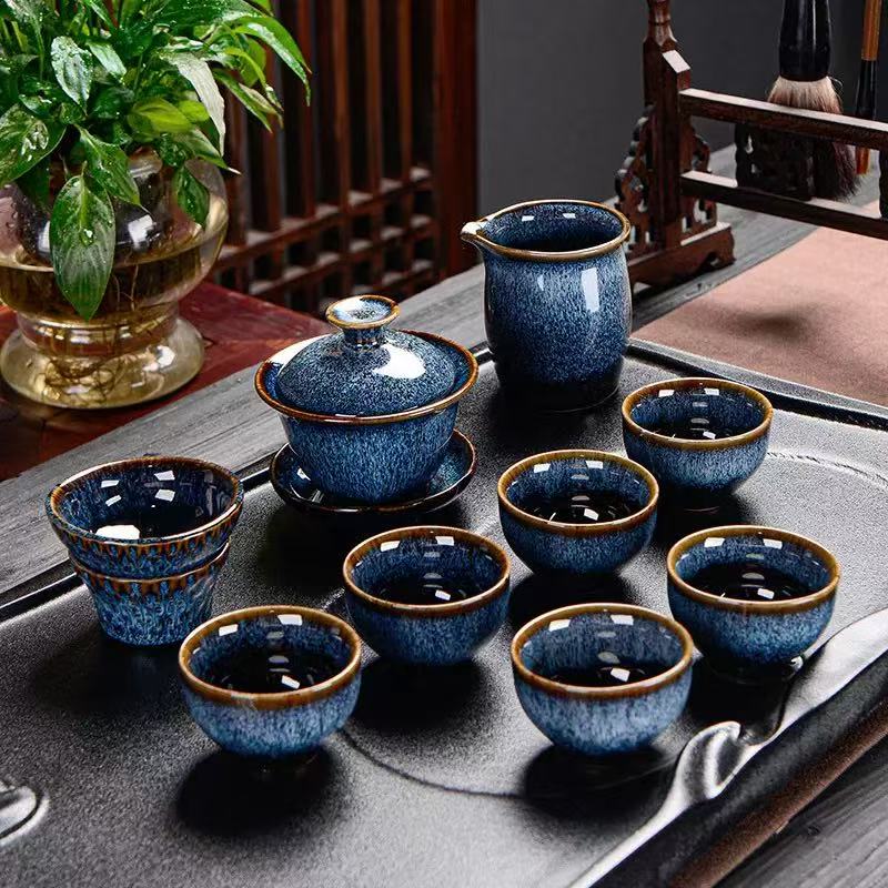 Jun porcelain tea cup set