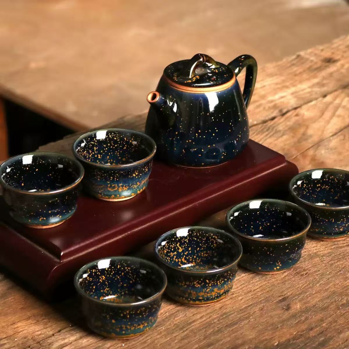 Jun porcelain tea cup set