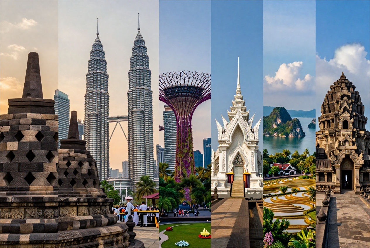 Southeast Asia travel eSIM data plan for 7 destinations