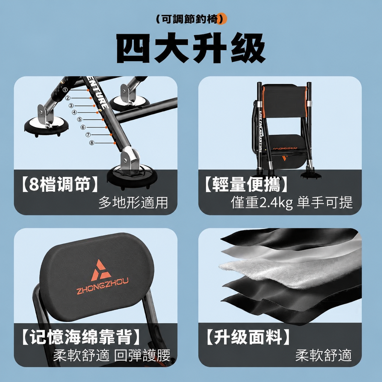 新型多功能便攜折疊釣椅