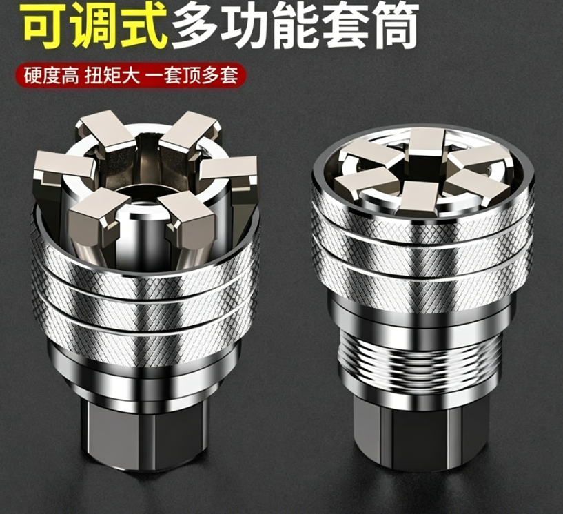 魔術套筒萬花筒多功能電轉套筒内六角扳手可調節