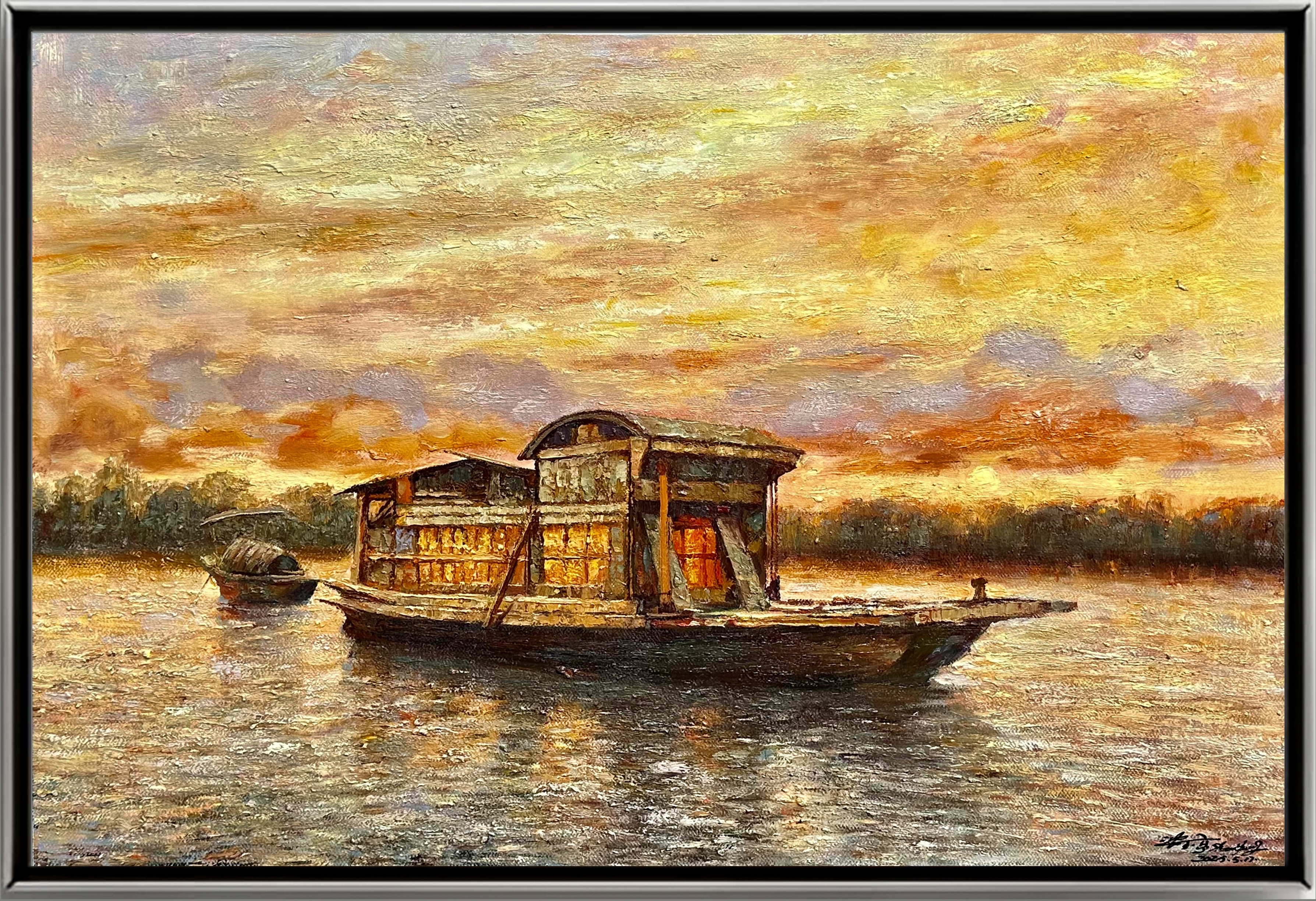 油画｜《嘉兴南湖》
