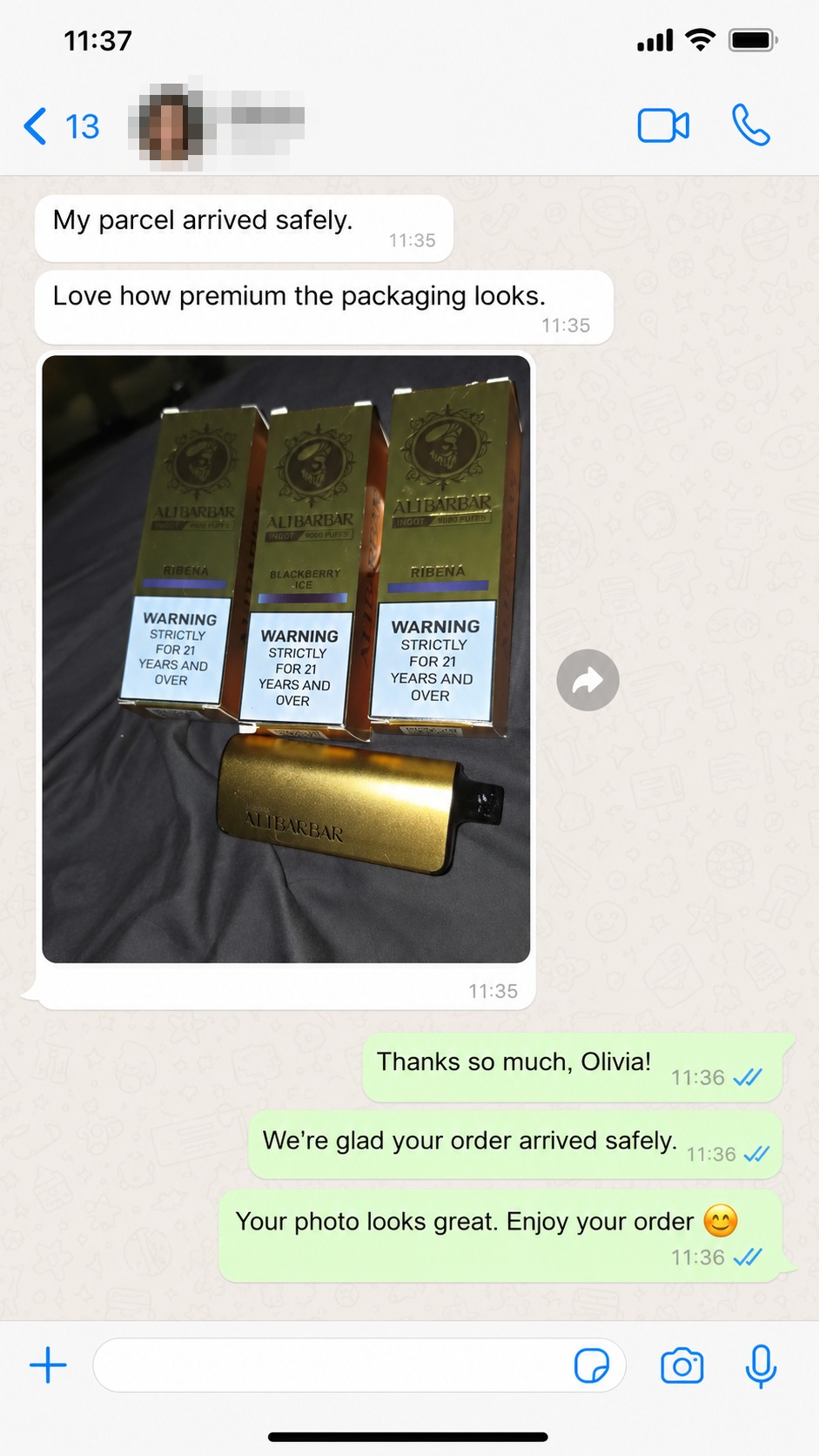 Customer delivery feedback screenshot 9
