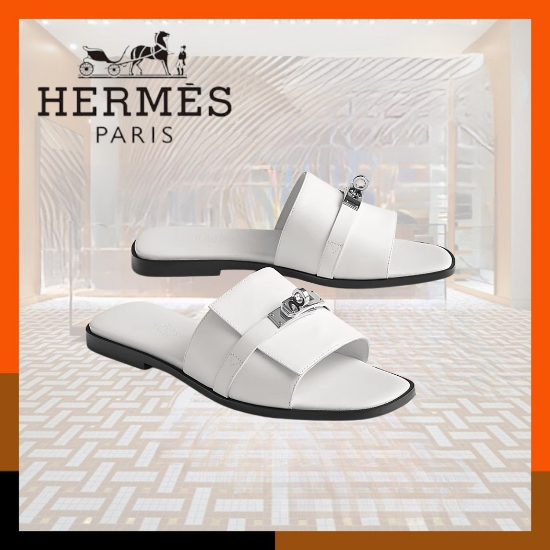 HERMES 新作 春夏 フラット サンダル 本革レザー ケリー Giulia