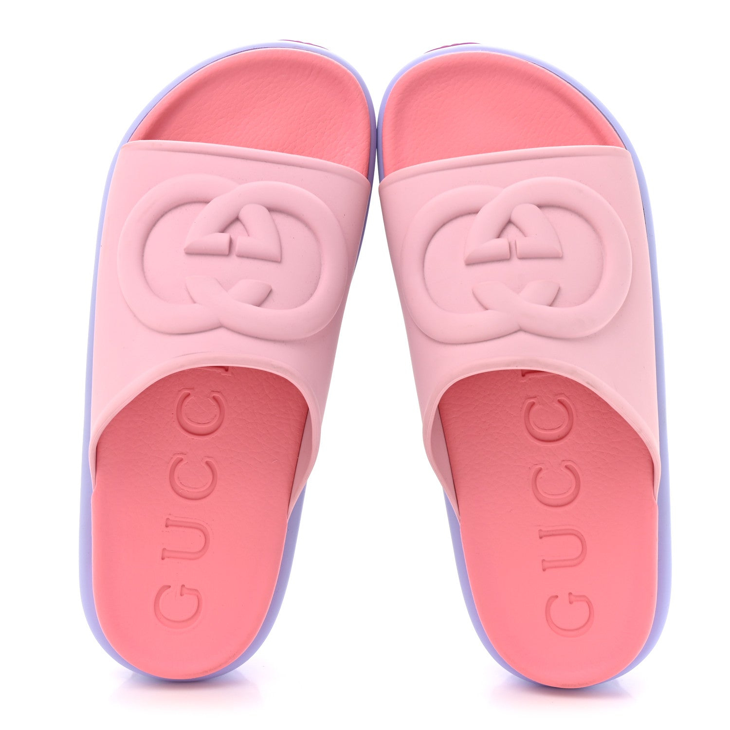 GUCCI ソフトラバー インターロッキング G 厚底 42mm スライドサンダル シュガーピンク
