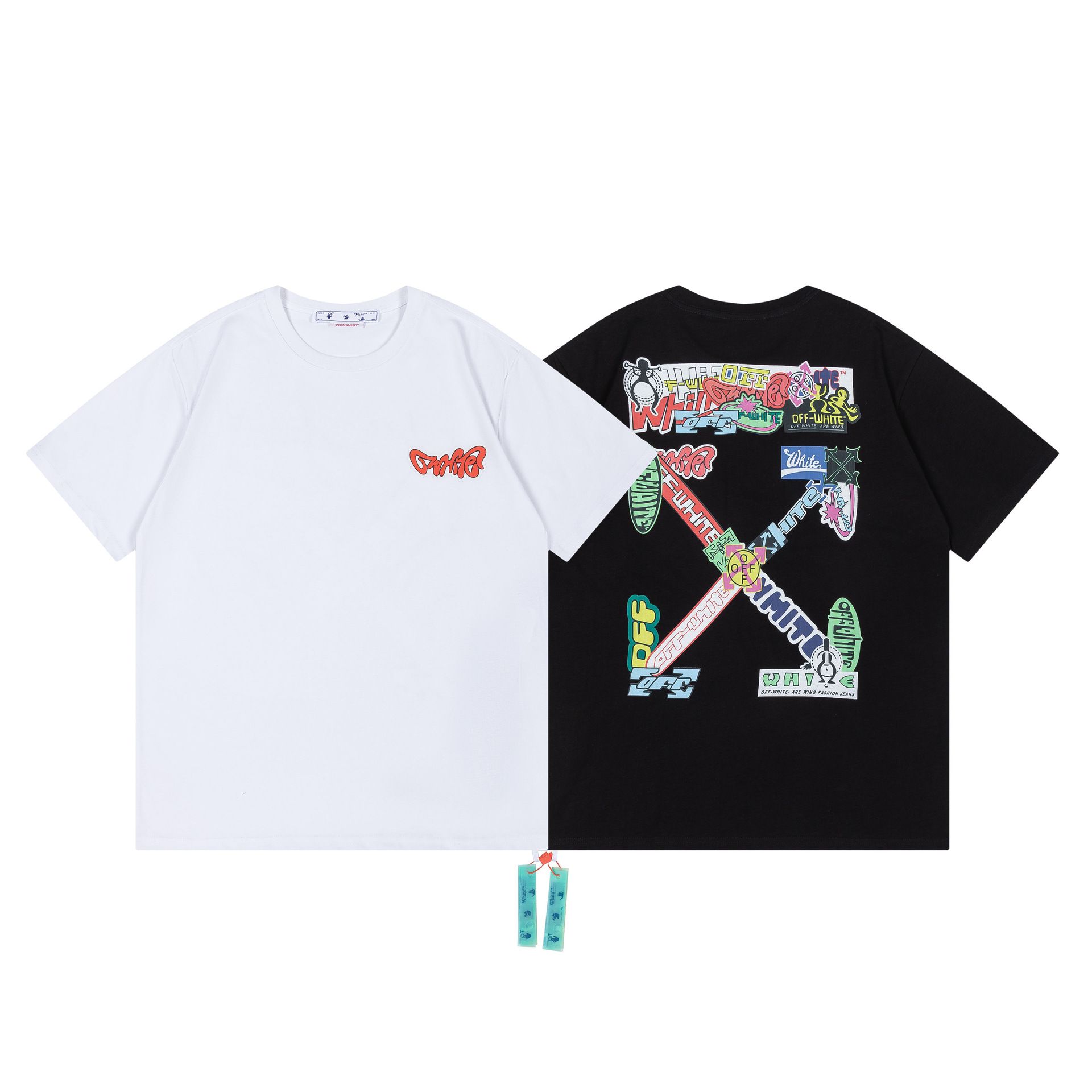 OFF-WHITE(オフホワイト) 2023　春夏新作　半袖シャツ　Tシャツ 矢じり　100％純綿生地　　快適　通気性が良い　シンプルの風格　かっこいい　黒　男女兼用